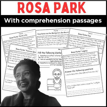 Preview of Rosa Parks Reading Comprehension Paired Passages Close Reading Activities