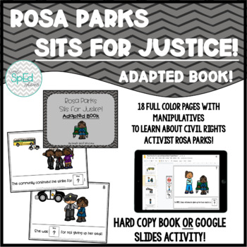 Preview of Rosa Parks Sits for Justice! Adapted Book for SpEd/Autism/Black History Month
