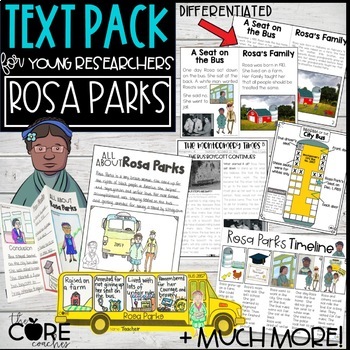 Preview of Black History Research Project | Rosa Parks Differentiated Printable Texts