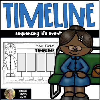Preview of Rosa Parks Timeline for Women's History Kindergarten & First Black History