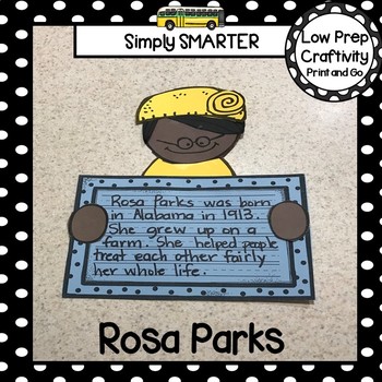 Preview of Rosa Parks Writing Cut and Paste Craftivity