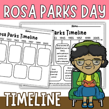 Preview of Rosa parks Timeline : Rosa parks Day - Black History Month Activities
