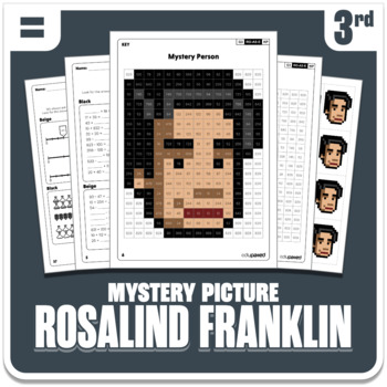 Preview of Rosalind Franklin Math Mystery Picture - Grade 3 Operations - Women in science
