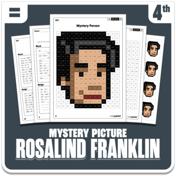 Preview of Rosalind Franklin Math Mystery Picture - Grade 4 Operations - Women in science