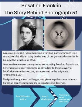 Preview of Rosalind Franklin The Story Behind Photograph 51 and the structure of DNA/genes