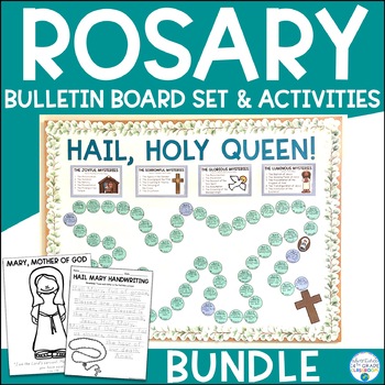 Preview of Rosary Bulletin Board & Activities Bundle