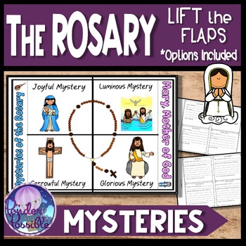 Preview of Mary & The Mysteries of The Rosary Interactive Worksheet