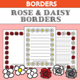 Rose & Daisy Borders- No Lines, Lined & Primary Lined Pape