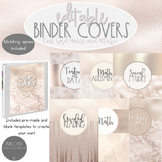 Rose Gold Metallic and Marble Binder Covers and Spines EDITABLE