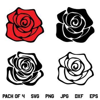 Rose Svg Rose Silhouette Rose Cut Files Rose Svg Bundle 
