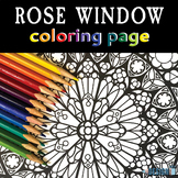 Rose Window Coloring Page Art Worksheet
