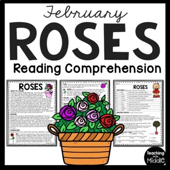 Preview of Roses Informational Reading Comprehension Worksheet Valentine's Day