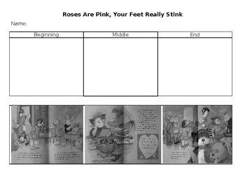 Preview of Roses are Pink, Your Feet Really Stink Valentine's Day Sequencing G.O.