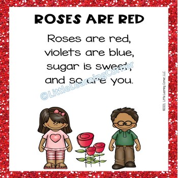 højen trompet forbrydelse Roses are Red | Colored Nursery Rhyme Poster by Little Learning Corner