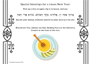 Preview of Rosh Hashana Blessing Placemats - Colour In Printables!