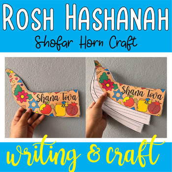 Preview of Rosh Hashanah Crafts | Yom Kippur Shofar Horn Craft & Writing Activities