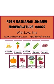 Preview of Rosh Hashanah Simanim Nomenclature Cards
