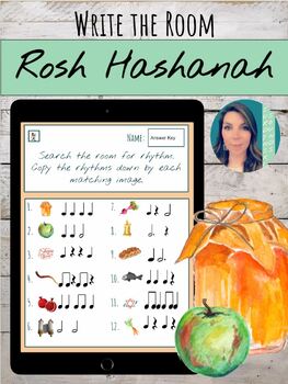 Preview of Rosh Hashanah Write the Room | Interactive Rhythm Search Activity
