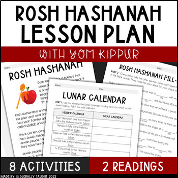 Preview of Rosh Hashanah & Yom Kippur Lesson & Jewish New Year Activities - Jewish Holidays