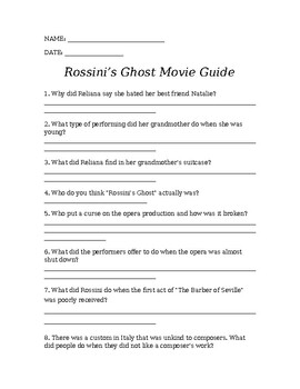 Preview of Rossini's Ghost Movie Guide
