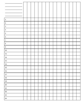 Roster/Gradebook Sheet by Lynelle Holmes | TPT