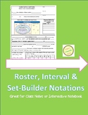 Roster, Interval and Set-Builder Notation - GUIDED NOTES