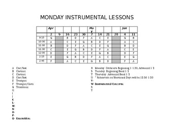 Preview of Rotating Lesson Schedule