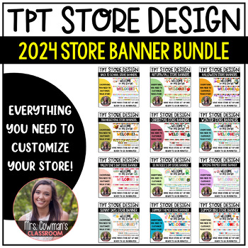 Preview of TPT Store Design: Rotating Animated Quote Box and Banner - Year Long Bundle