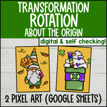 Preview of Rotation About the Origin Digital Pixel Art | Transformations Spring