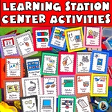 ELA Center Signs Literacy Activities Rotations Kindergarte