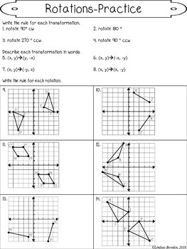 Rotation Guided Notes and Worksheet by Lindsay Bowden - Secondary Math