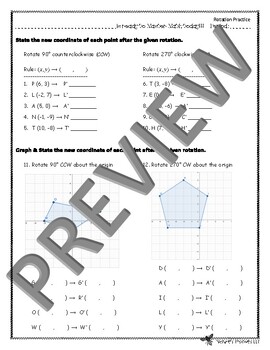 Preview of Geometry - Rotation Practice Worksheet(s)