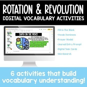 Preview of Rotation & Revolution | Digital Vocabulary Activities | Vocabulary Practice