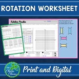 Transformations - Rotation Worksheets - Print and Digital 