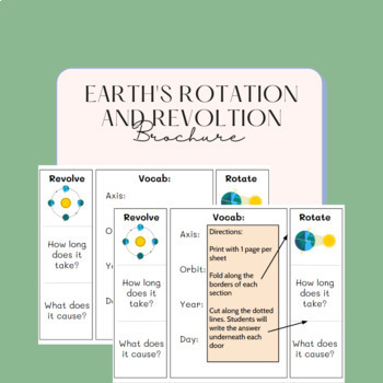 Preview of Rotation and Revolution Brochure