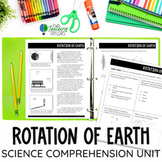 Rotation of Earth - Day Night Cycle Science Reading Passag