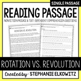 Rotation vs. Revolution Reading Passage | Printable & Digital