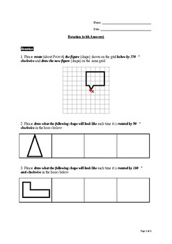 Rotation (with Answers) by Maths with Mr Jack | Teachers Pay Teachers