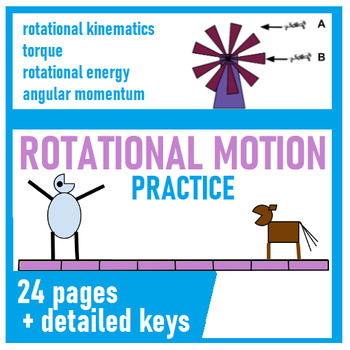 Preview of AP Physics 1 - Rotational Motion Practice (w/ Keys)