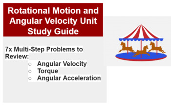 Preview of Rotational Motion and Angular Velocity Unit Review Study Guide