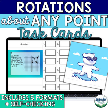 Preview of Rotations About Any Fixed Point Digital and Printable Task Cards