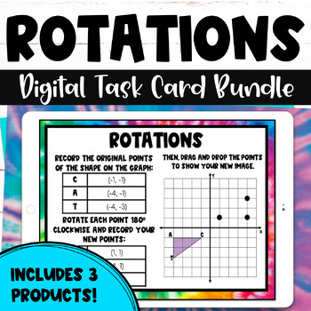 Preview of Rotations Digital Task Card Bundle - Transformations - Geometry