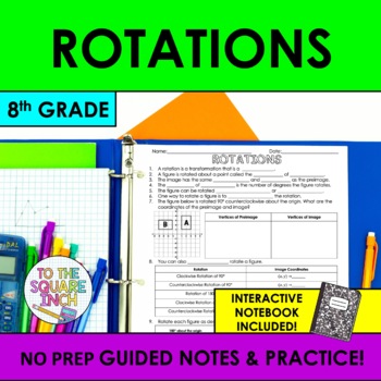 Preview of Rotations Notes & Practice | Guided Notes | + Interactive Notebook Pages