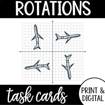 Preview of Rotations Task Cards PDF and Google Form Geometry