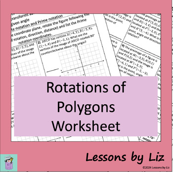 Preview of Rotations of Polygons on a Coordinate Plane - Worksheet
