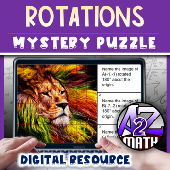 Preview of Rotations on the Coordinate Plane Activity Digital Pixel Art Mystery Puzzle