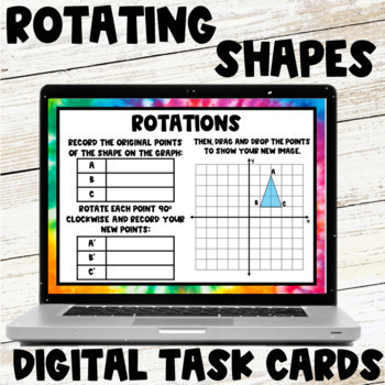 Preview of Rotations with Shapes and Points Digital Task Cards Google Slides