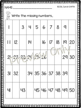 rote counting to 100 math worksheets 100s chart by little learning corner