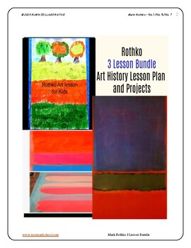Preview of Rothko Art 3 Lesson Bundle No. 7 No. 6 No. 1 PreK-4th Grade Common Core