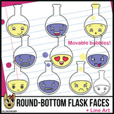 Round-Bottom Flask Faces Clip Art